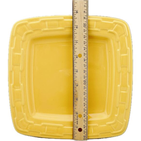Longaberger Pottery Soft Square Luncheon Plate 8.75" Butternut Yellow - Picture 3 of 5